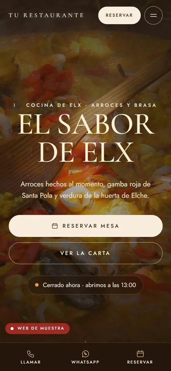 La misma web en el móvil